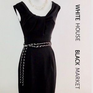 WHBM | Elegant Sleeveless Black Sheath Dress